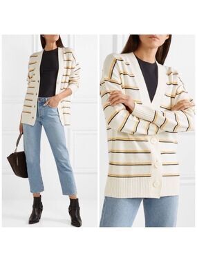 Nwt Equipment Elder Striped Cashmere Cardigan Sweater